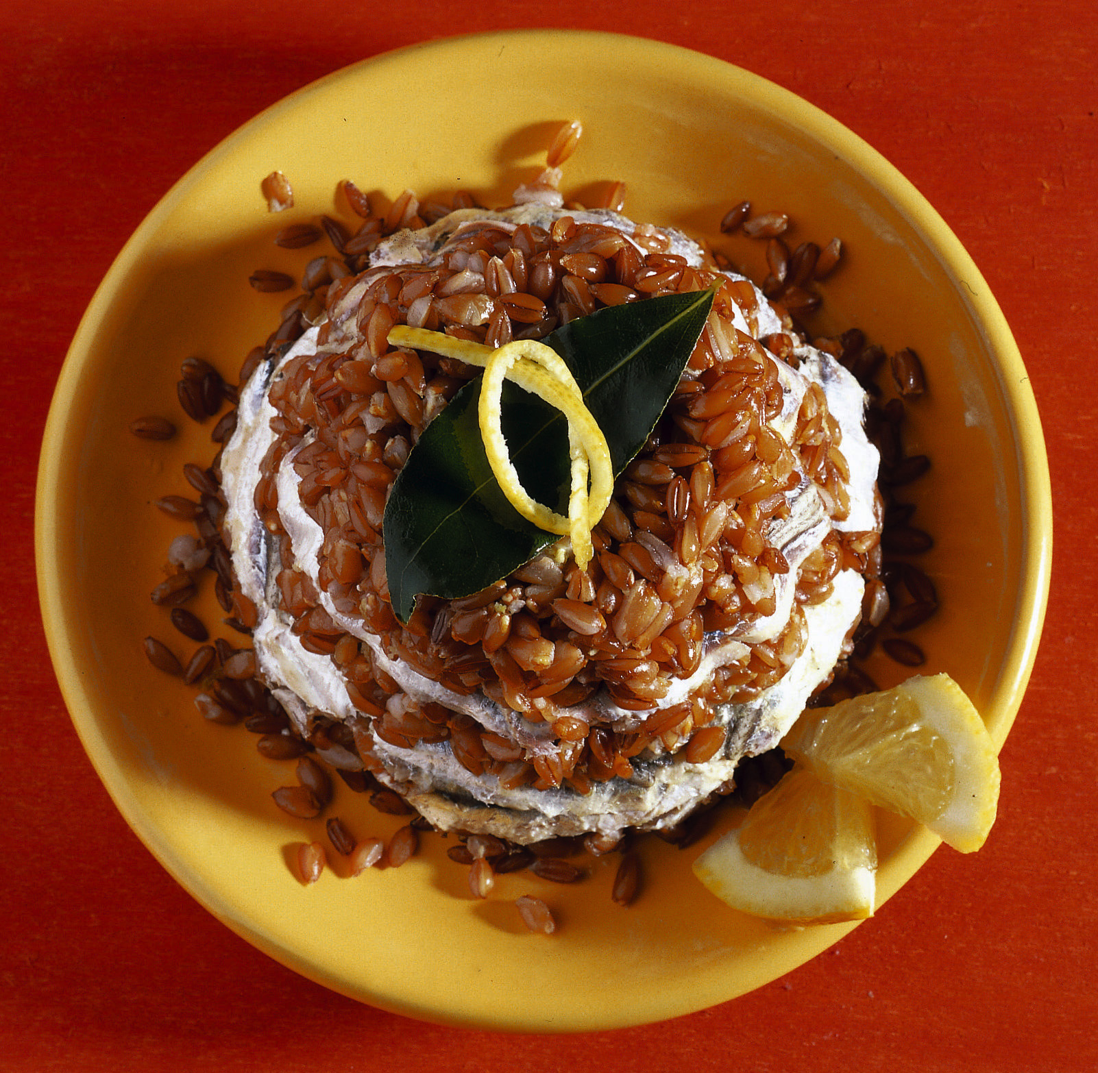 Sformatini di farro al limone e acciuga