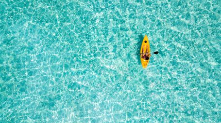 mare, canoa, Maldive, acqua