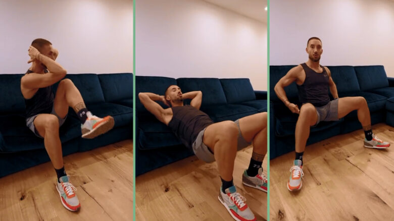 Allenamento al divano per tonificare addominali e glutei - Video
