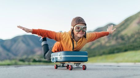 bambino, sogni, aviatore, viaggiatore