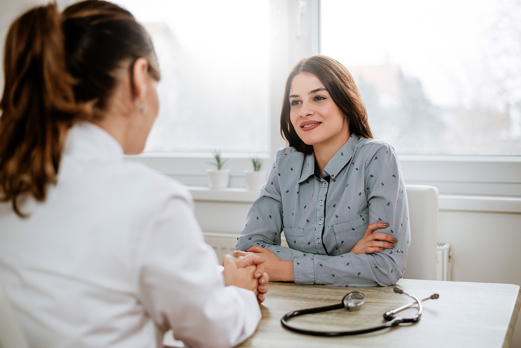visita, medico, paziente sorridente