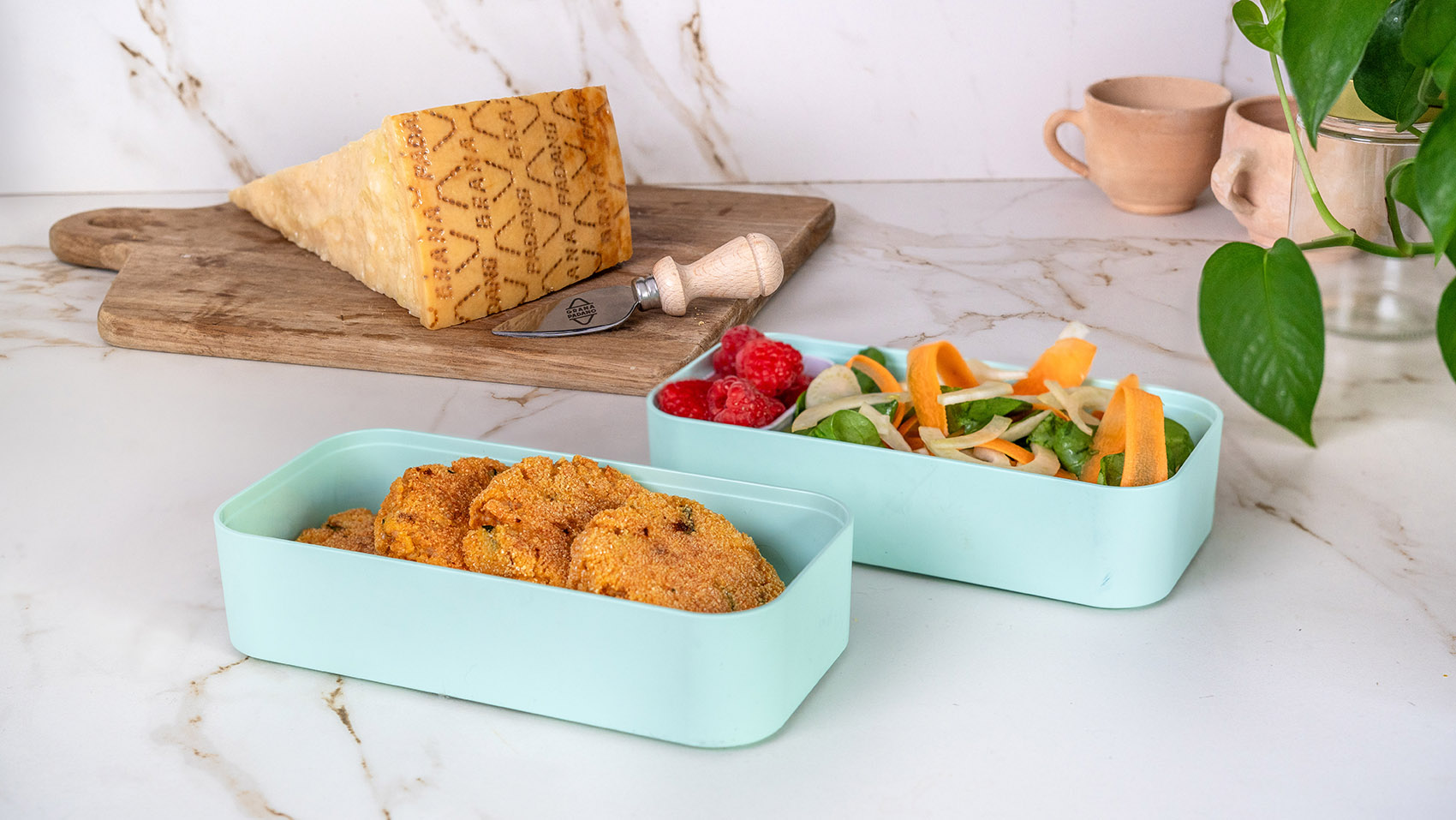 lunch box, burger di quinoa