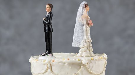 torta matrimonio, sposi, divorzio