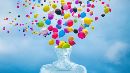 creatività, testa, colori, cervello, palloncini, libera le idee