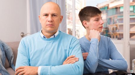 padre, figlio, genitori, silenzio