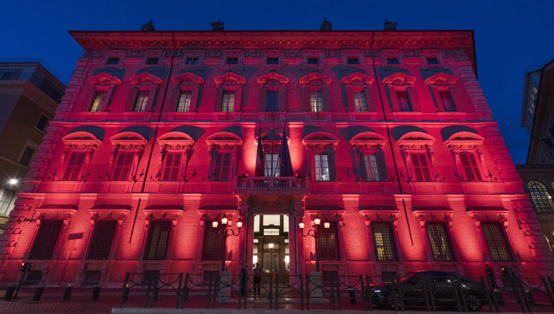 Il Senato illuminato di rosso per la Giornata Mondiale della Sclerosi Multipla