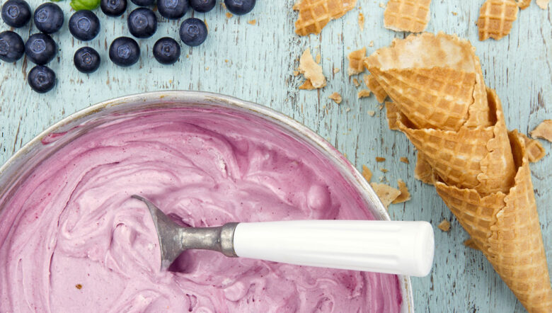 Gelato ai mirtilli fatto in casa
