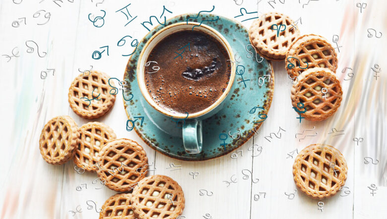 caffè con segni zodiacali